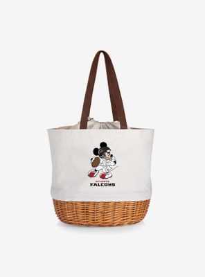 Disney Mickey Mouse NFL Atlanta Falcons Canvas Willow Basket Tote