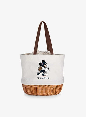 Disney Mickey Mouse NFL Houston Texans Canvas Willow Basket Tote