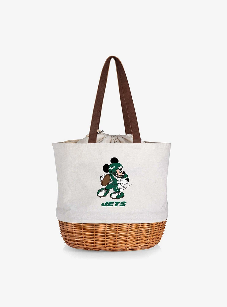 Disney Mickey Mouse NFL New York Jets Canvas Willow Basket Tote