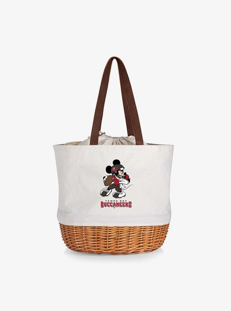 Disney Mickey Mouse NFL Tampa Bay Buccaneers Canvas Willow Basket Tote