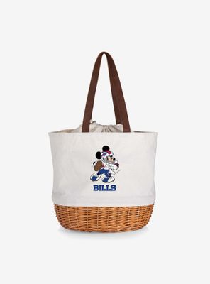 Disney Mickey Mouse NFL Buffalo Bills Canvas Willow Basket Tote