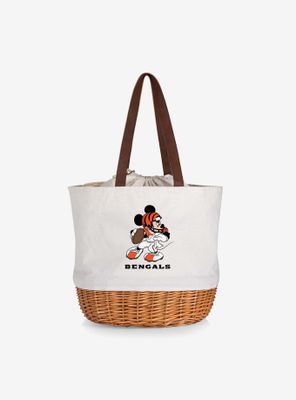 Disney Mickey Mouse NFL Cincinnati Bengals Canvas Willow Basket Tote