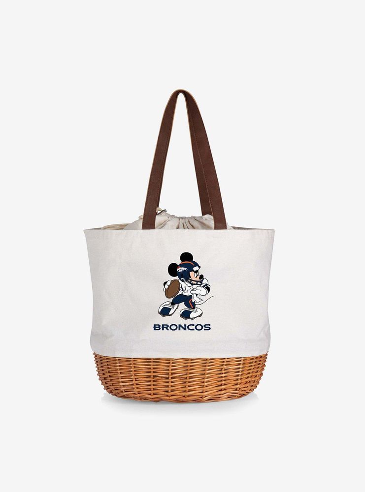 Disney Mickey Mouse NFL Denver Broncos Canvas Willow Basket Tote
