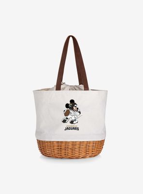 Disney Mickey Mouse NFL Jacksonville Jaguars Canvas Willow Basket Tote