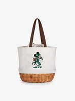 Disney Mickey Mouse NFL New York Jets Canvas Willow Basket Tote