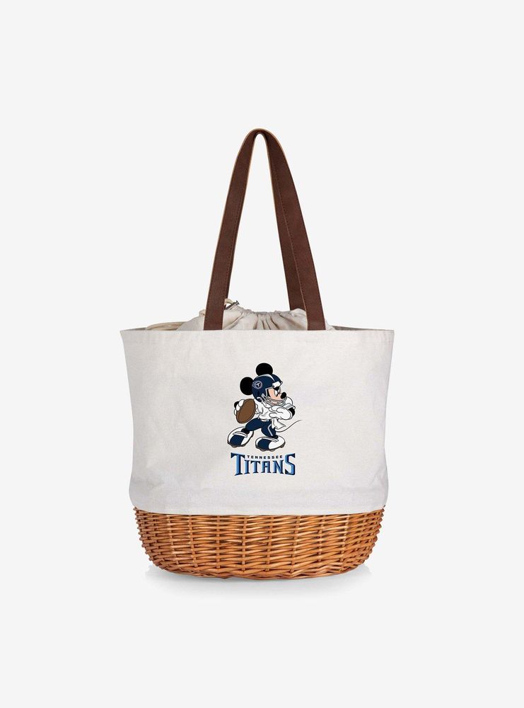 Disney Mickey Mouse NFL Tennessee Titans Canvas Willow Basket Tote