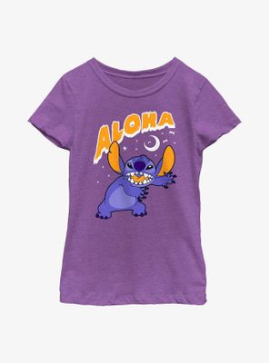 Disney Lilo & Stitch Aloha Scary Moon Youth Girls T-Shirt