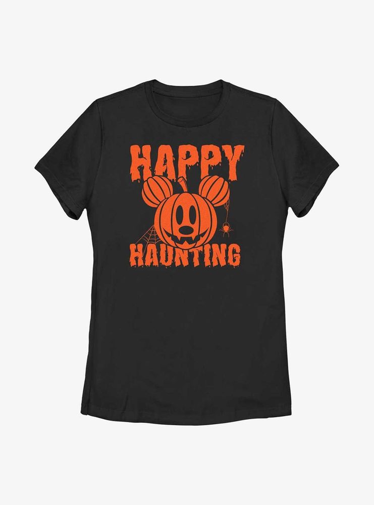 Disney Mickey Mouse Happy Haunting Pumpkin Womens T-Shirt