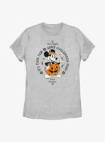 Disney Mickey Mouse Time For Halloween Pumpkin Womens T-Shirt