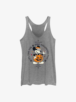 Disney Mickey Mouse Time For Halloween Pumpkin Womens Tank Top
