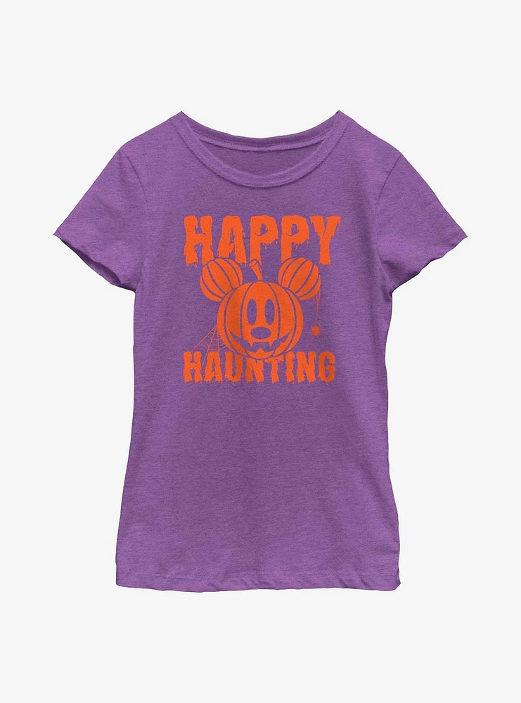 Disney Mickey Mouse Happy Haunting Pumpkin Youth Girls T-Shirt