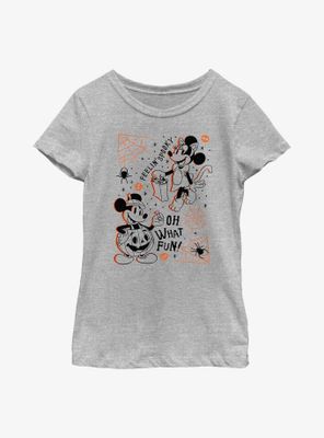 Disney Mickey Mouse & Minnie Feelin Spooky Youth Girls T-Shirt