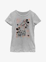 Disney Mickey Mouse & Minnie Feelin Spooky Youth Girls T-Shirt