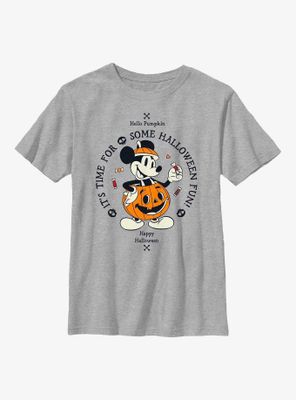 Disney Mickey Mouse Time For Halloween Pumpkin Youth T-Shirt