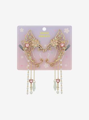 Sakura Heart Angel Wing Ear Cuff Set