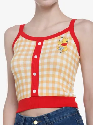 Disney Winnie The Pooh Gingham Girls Sweater Tank Top