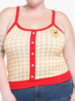 Disney Winnie The Pooh Gingham Girls Sweater Tank Top Plus
