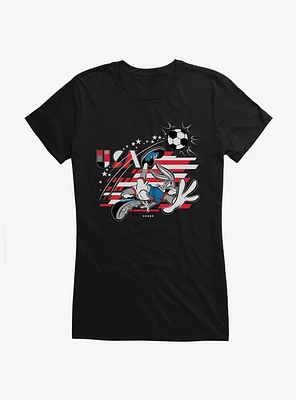 Looney Tunes Bugs Bunny Football America Girls T-Shirt