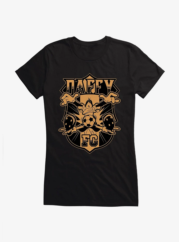 Looney Tunes Daffy Duck Football Bronze Girls T-Shirt