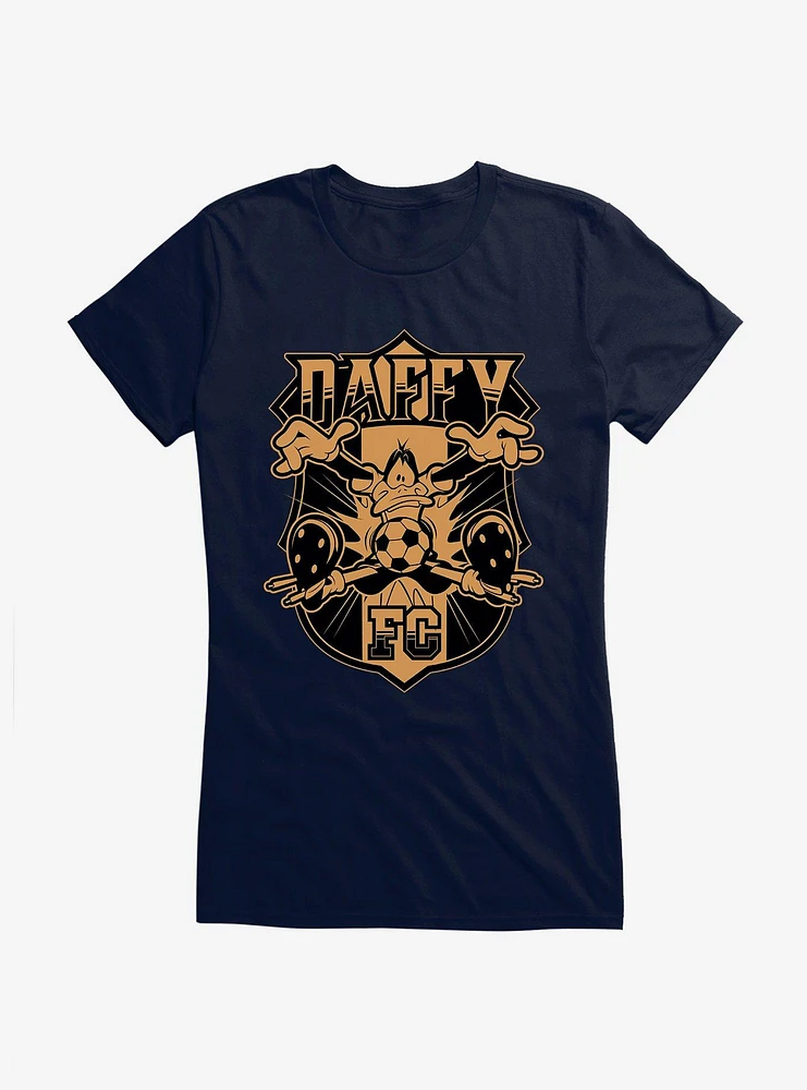 Looney Tunes Daffy Duck Football Bronze Girls T-Shirt