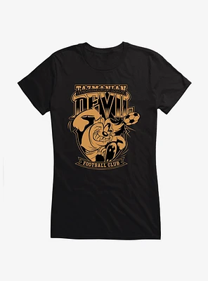 Looney Tunes Tasmanian Devil Football Bronze Girls T-Shirt