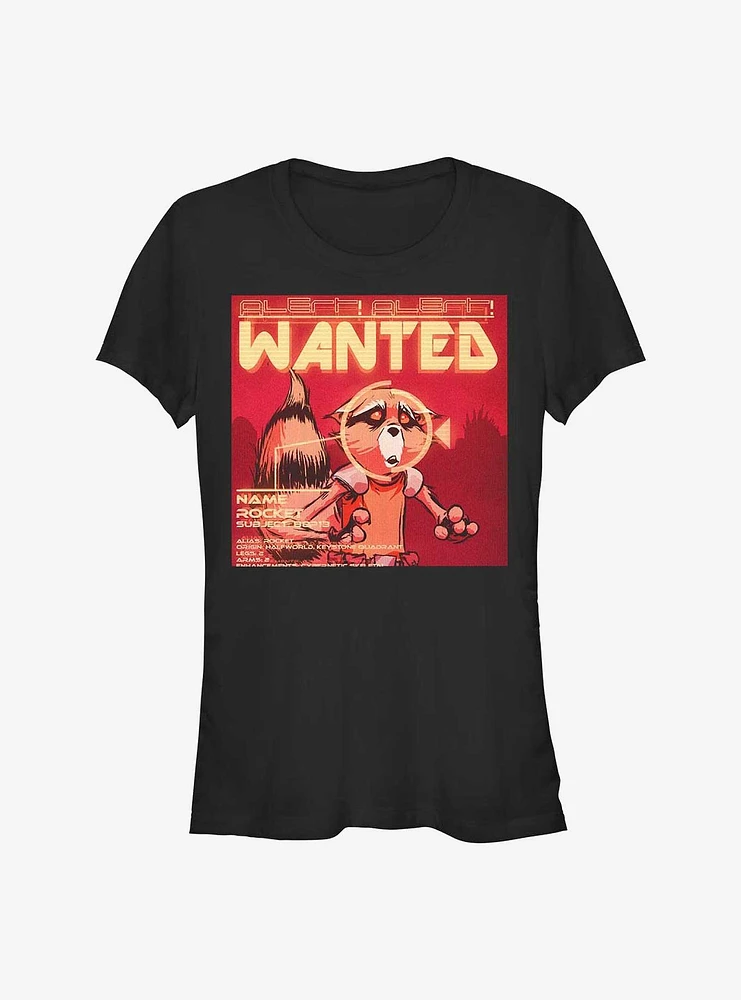 Marvel Guardians of the Galaxy Wanted Raccoon Girls T-Shirt