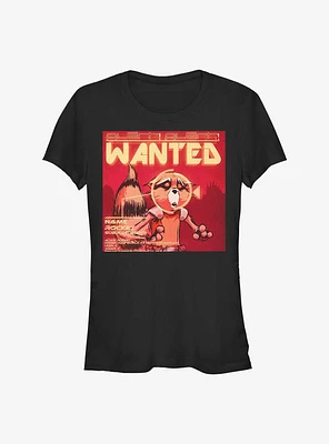 Marvel Guardians of the Galaxy Wanted Raccoon Girls T-Shirt