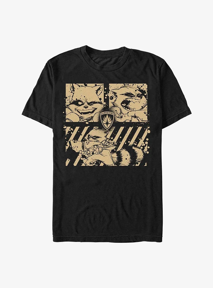 Marvel Guardians of the Galaxy Raccoon Panels T-Shirt