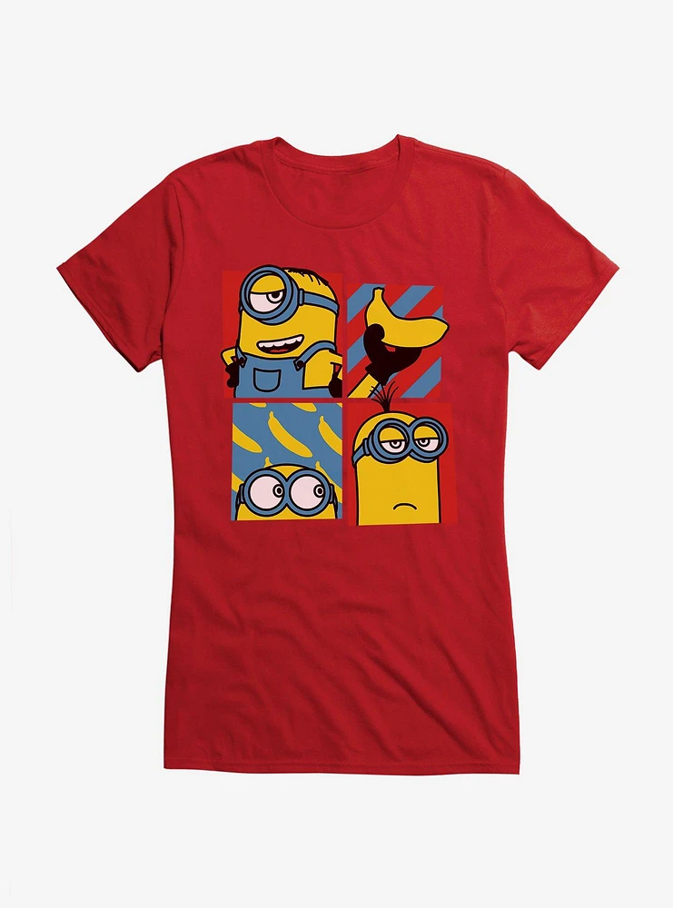 Minions Banana Pop Art Girls T-Shirt