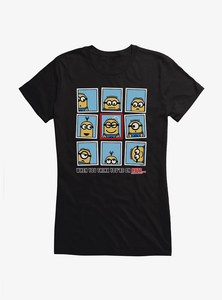 Minions When You Think You're On Mute Girls T-Shirt