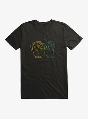 Minions Fighting Single Line Art T-Shirt