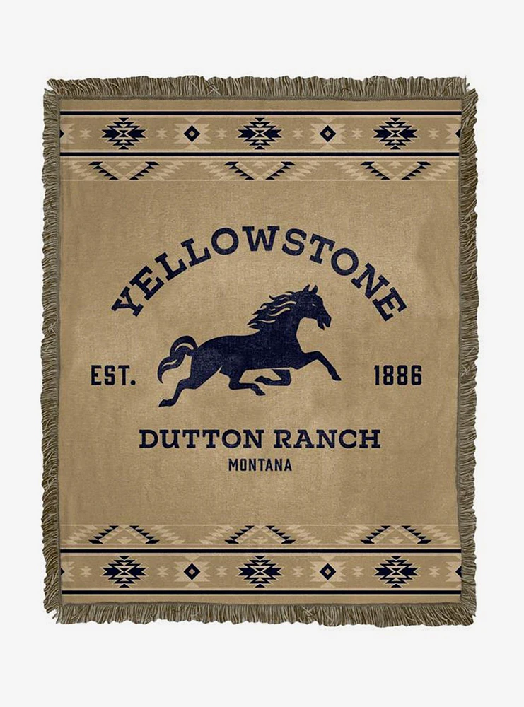 Yellowstone Dutton Ranch Woven Jacquard Throw Blanket