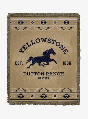 Yellowstone Dutton Ranch Woven Jacquard Throw Blanket