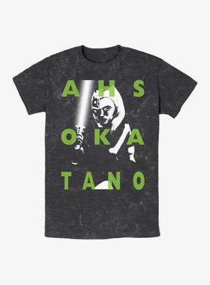Star Wars Ahsoka Text Mineral Wash T-Shirt