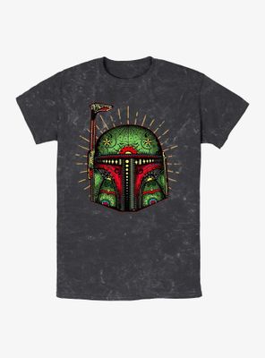 Star Wars Boba Sugar Skull Mineral Wash T-Shirt