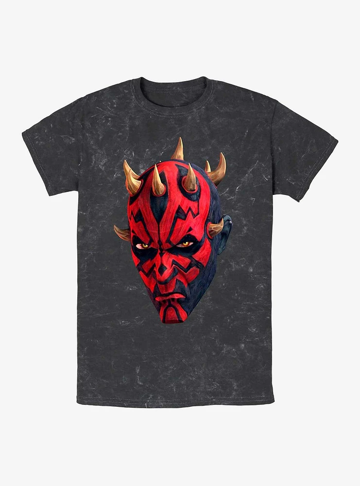 Star Wars Maul Face Mineral Wash T-Shirt
