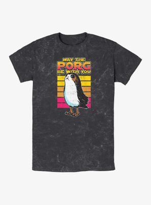 Star Wars Retro Porg Big Halftones Mineral Wash T-Shirt