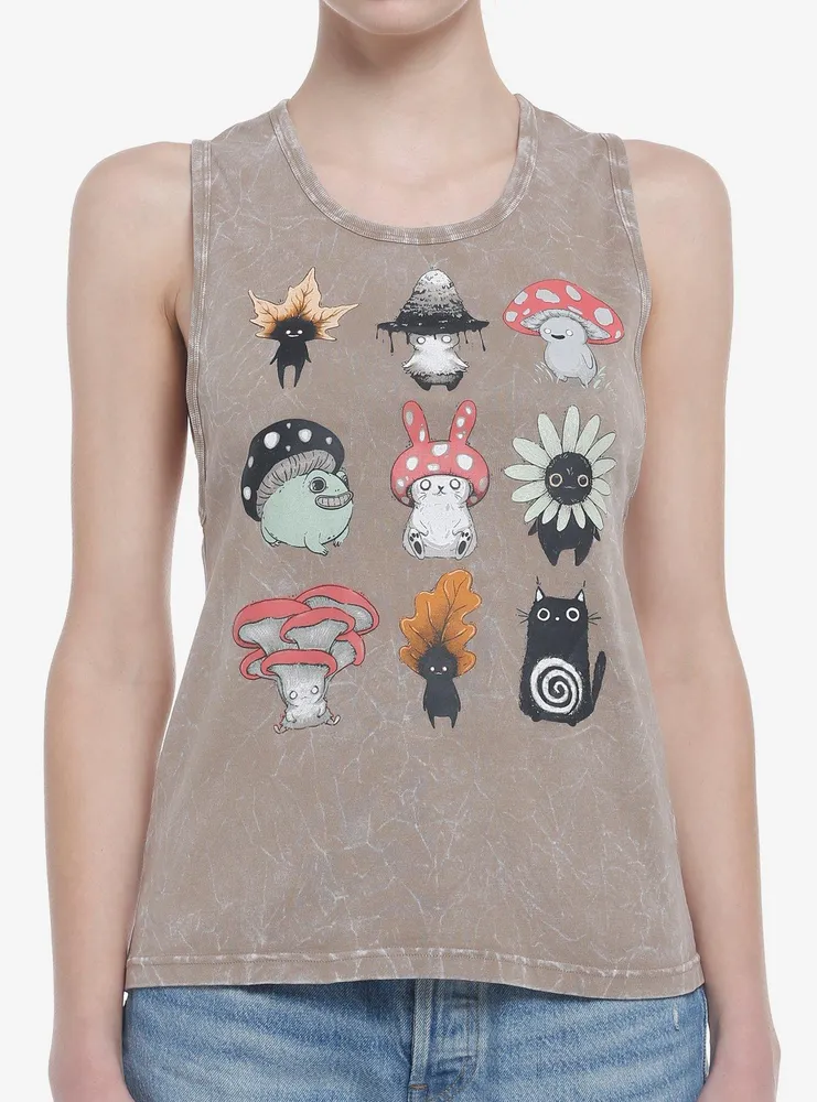 Hot Topic Guild Of Calamity Forest Creatures Earthy Wash Girls Tank Top