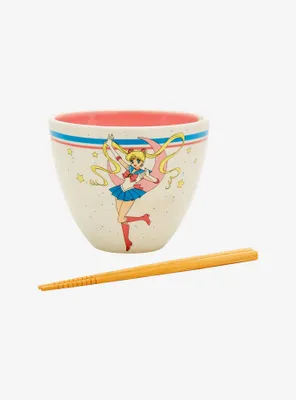 Sailor Moon Pastel Portrait Ramen Bowl with Chopsticks