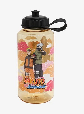 Naruto Shippuden Naruto and Kakashi Orange Cloud Water Bottle