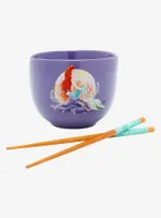 Disney The Little Mermaid Ariel On Rock Ramen Bowl with Chopsticks