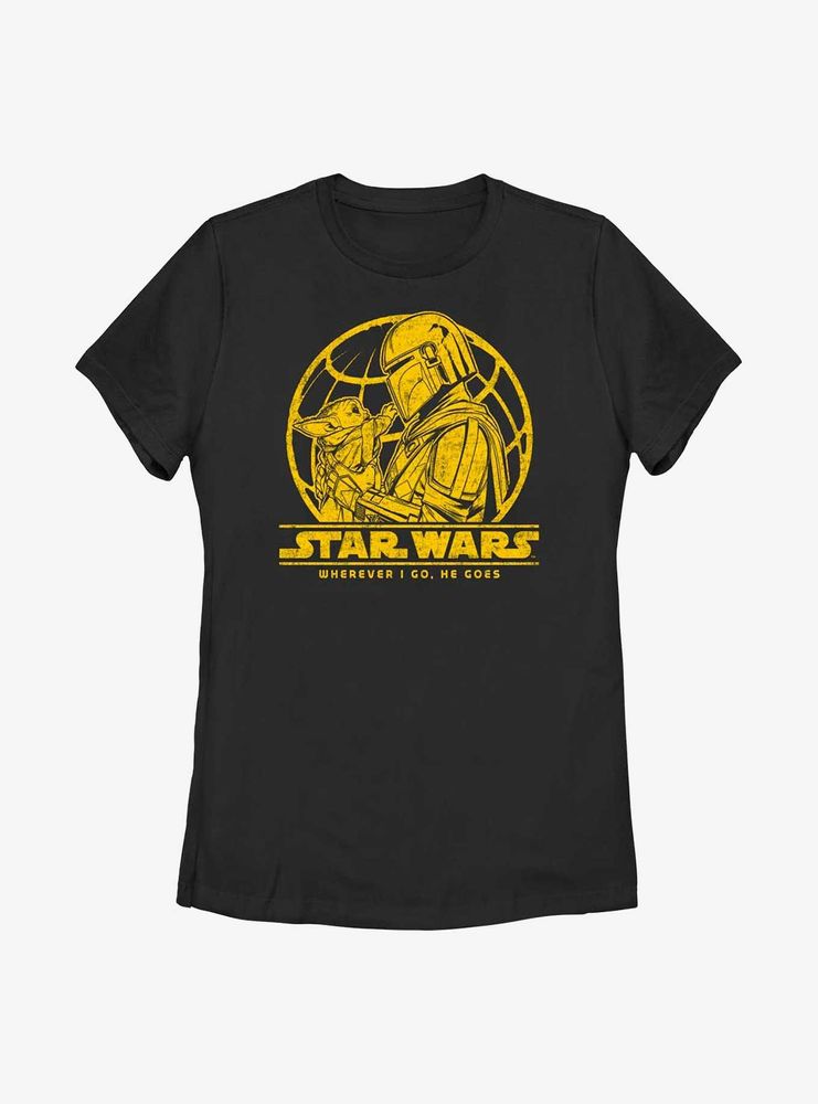 Star Wars The Mandalorian Wherever I Go Womens T-Shirt