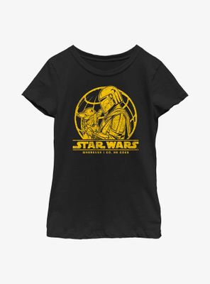 Star Wars The Mandalorian Wherever I Go Youth Girls T-Shirt