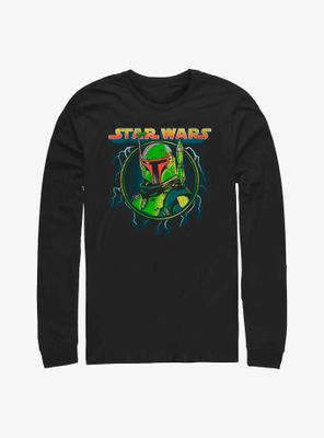 Star Wars Boba Fett Lightning Portrait Long-Sleeve T-Shirt