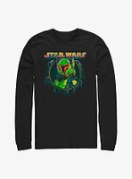 Star Wars Boba Fett Lightning Portrait Long-Sleeve T-Shirt