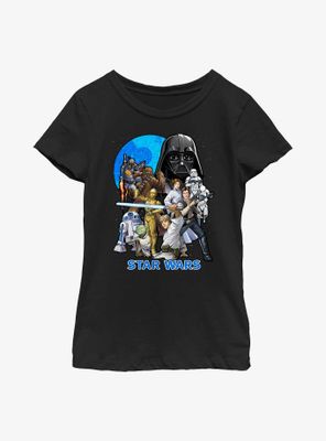 Star Wars Illustrated Poster Youth Girls T-Shirt