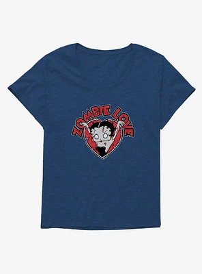 Betty Boop Zombie Love Heart Girls T-Shirt Plus