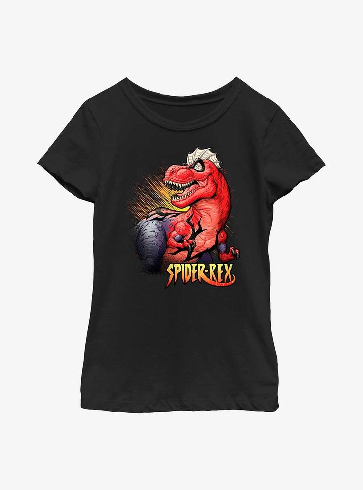 Marvel Spider-Rex Half-Tone Youth Girls T-Shirt