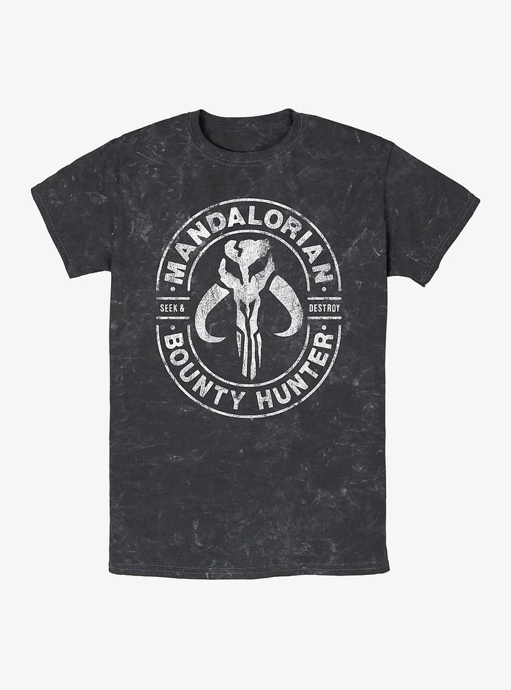 Star Wars The Mandalorian Bounty Hunter Mineral Wash T-Shirt