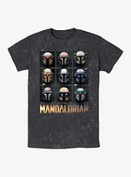 Star Wars The Mandalorian Hunter Helmets Mineral Wash T-Shirt